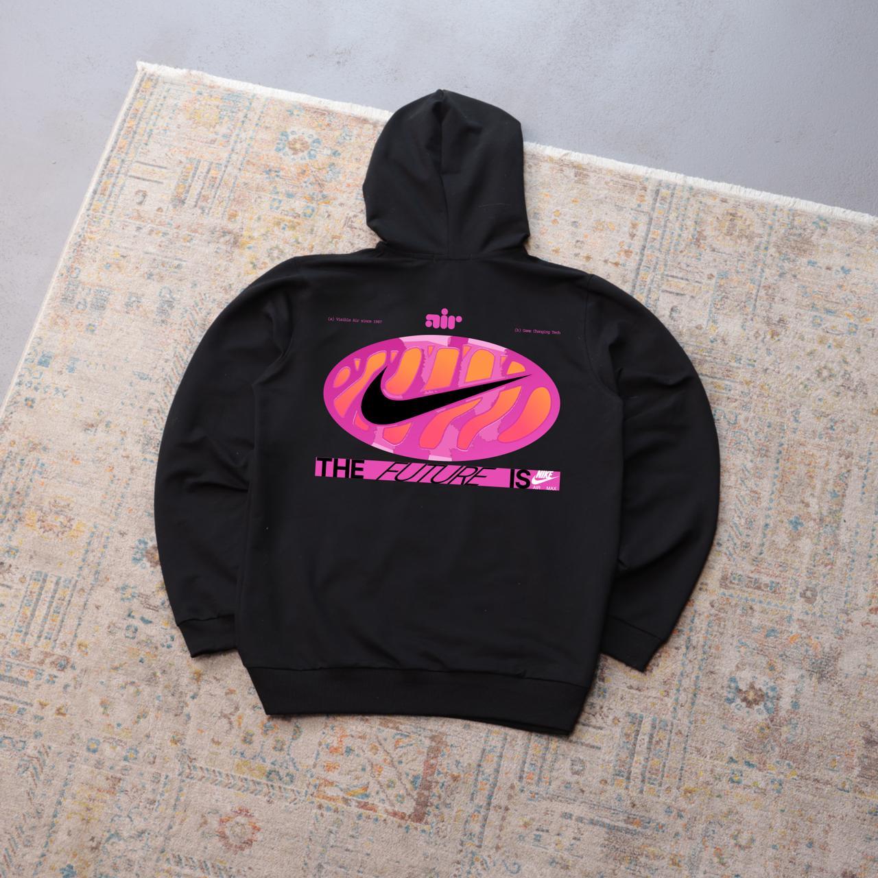 Худи NIKE-PINK KOLO осень мужское черное двунитка повседневное и базовое с капюшоном для ежедневных образов