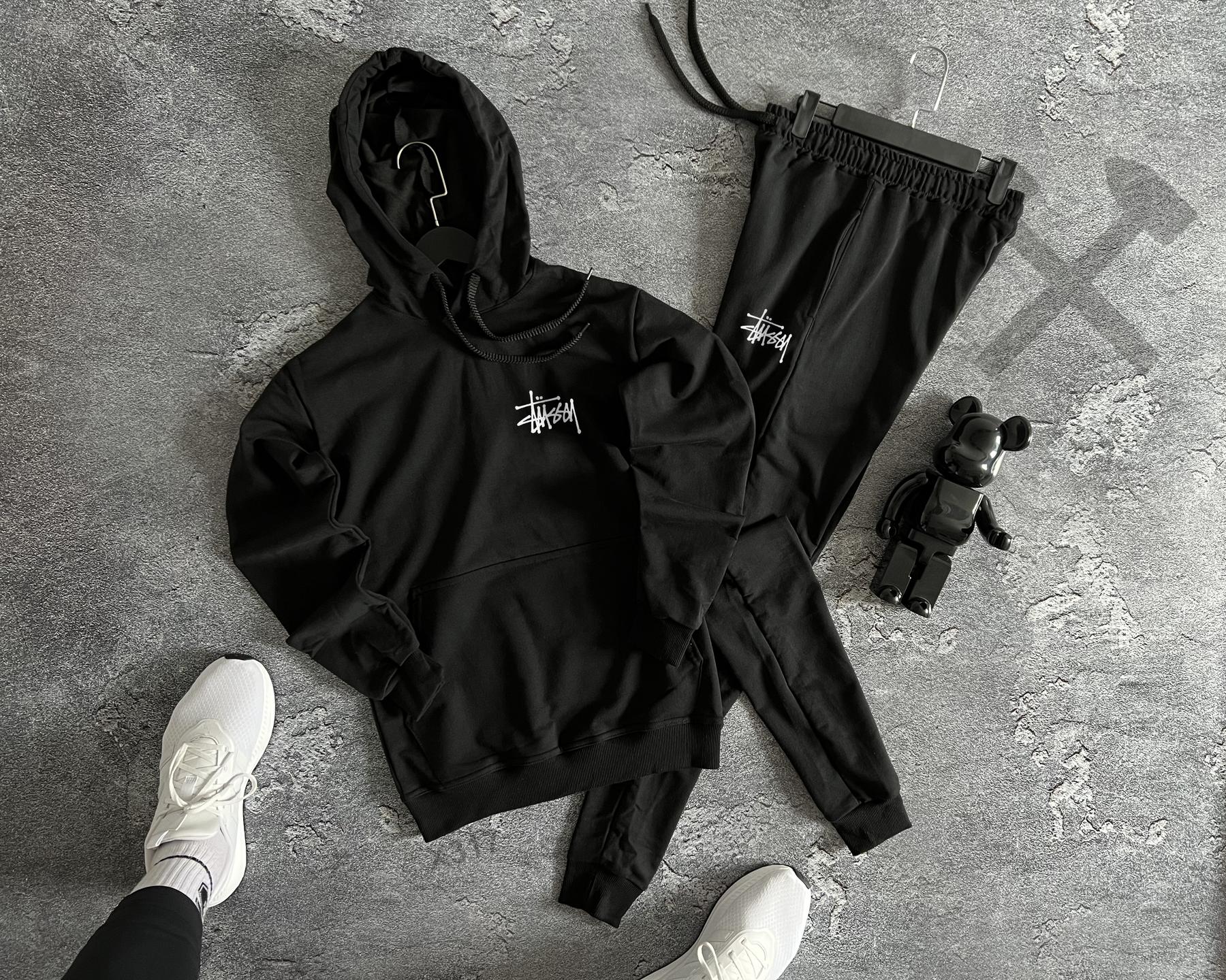 Комплект худи Stüssy&Supreme весна/осень хлопковый с капюшоном в уличном стиле костюм