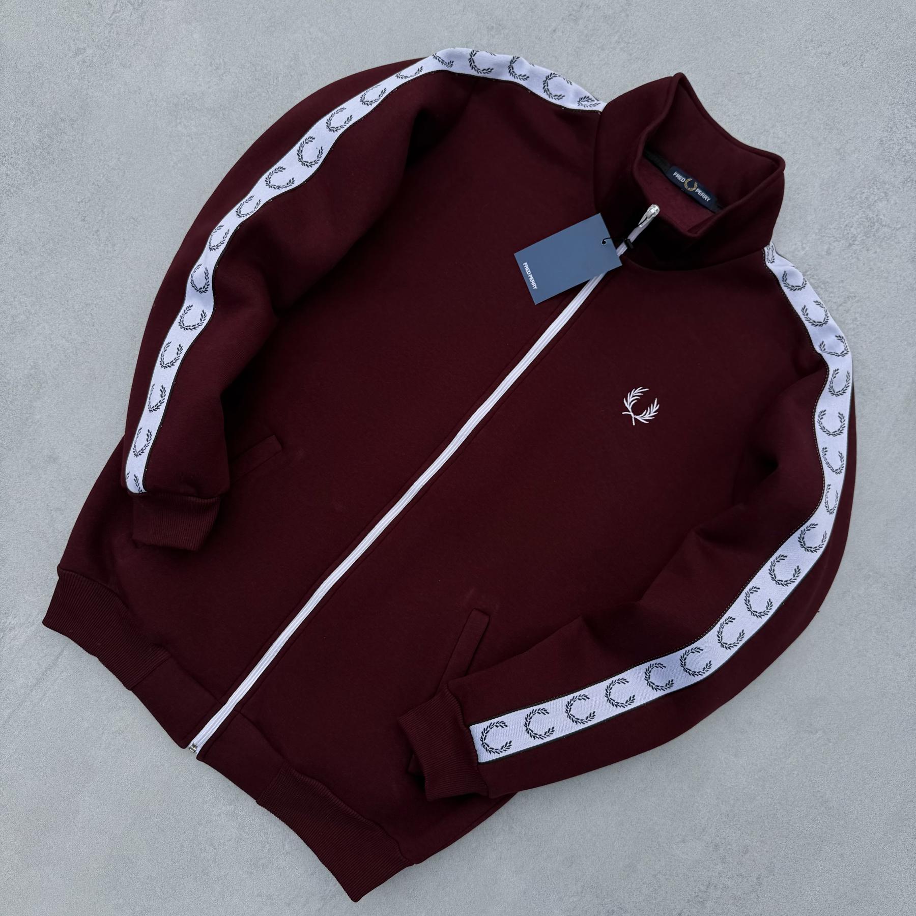 Зима кофта Fred Perry бордо унисекс хлопковая черная универсальная теплая на молнии для путешествий реглан