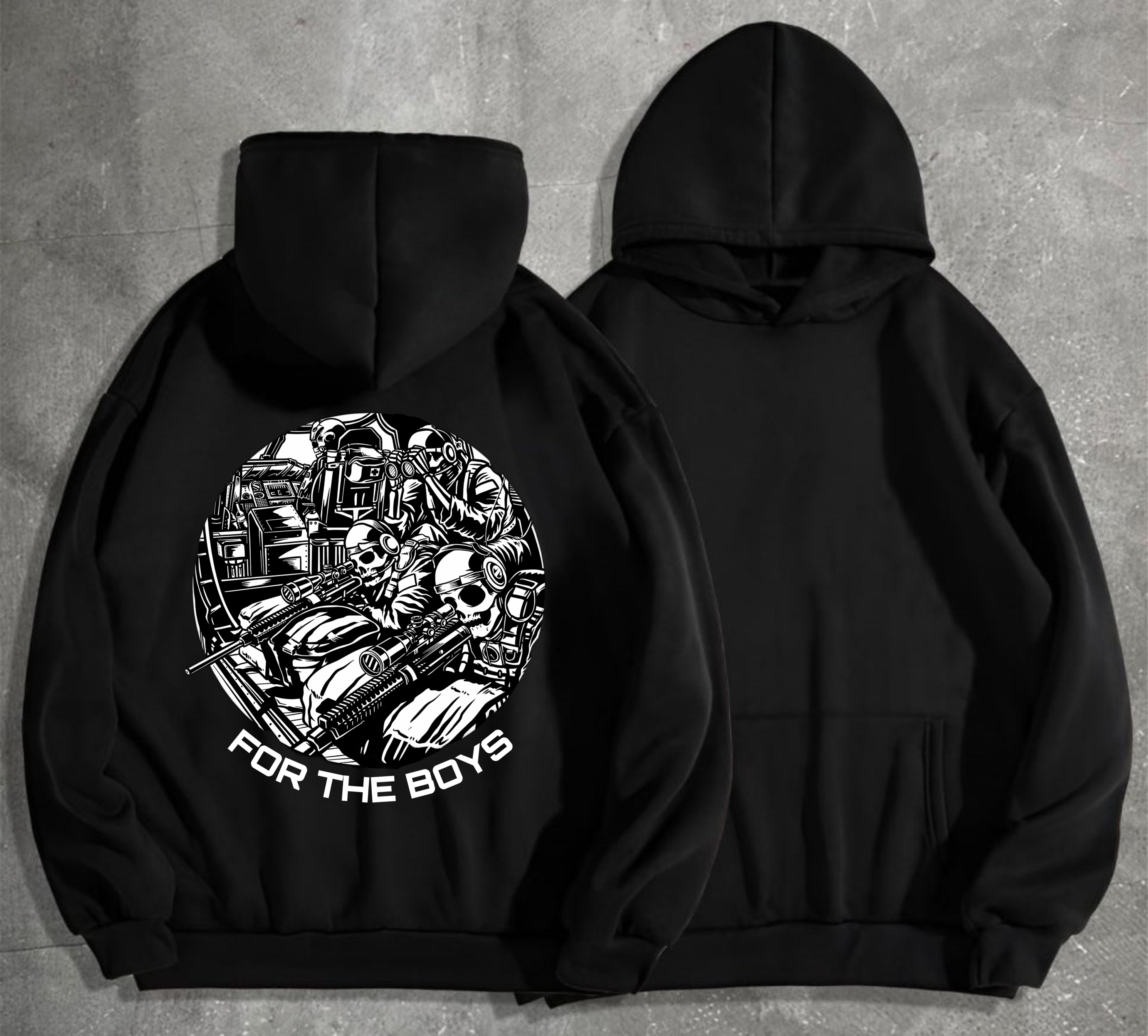 Худі чоловічий на флісі з принтом Sunset Goons for the boys для хлопців снайпери , Чорний