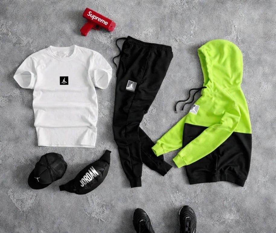 Сет 3в1 Jordan&Nike с футбою для учебы и прогулок костюм комплект одежды