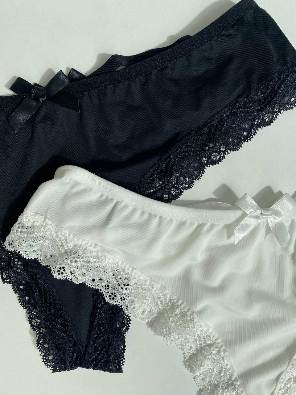 Сет з 2 трусиків DO2499 (Чорні+білі)