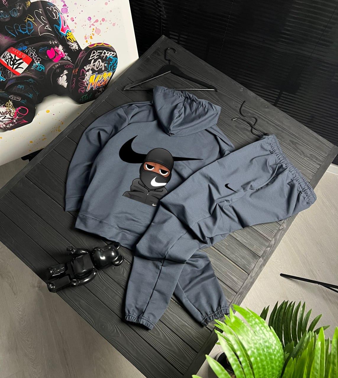 Весняний комплект Nike хлопковый с капюшоном на прогулку костюм
