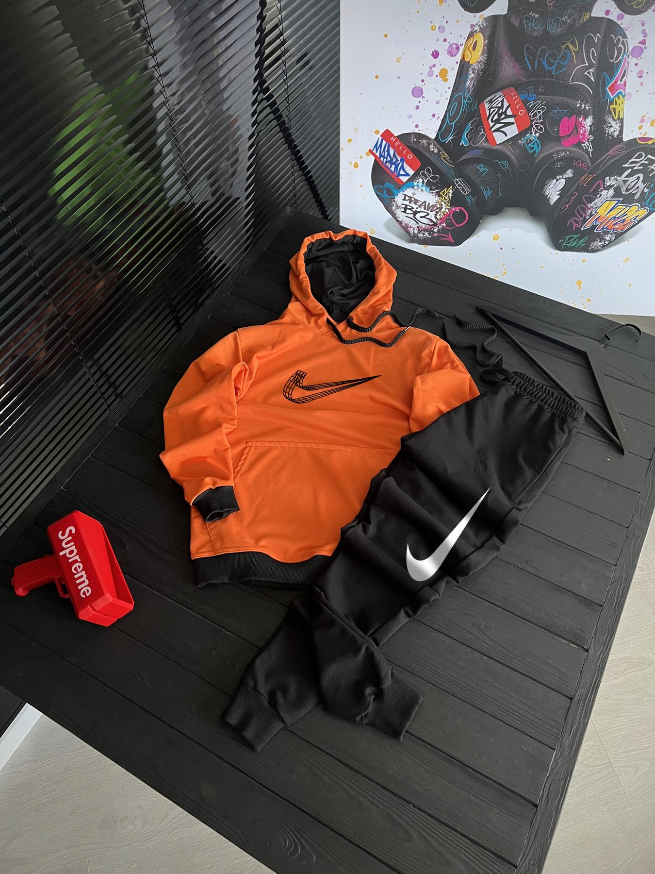 Комплект худі Nike трикотажний демісезонний актуальний та повсякденний у вуличному стилі костюм