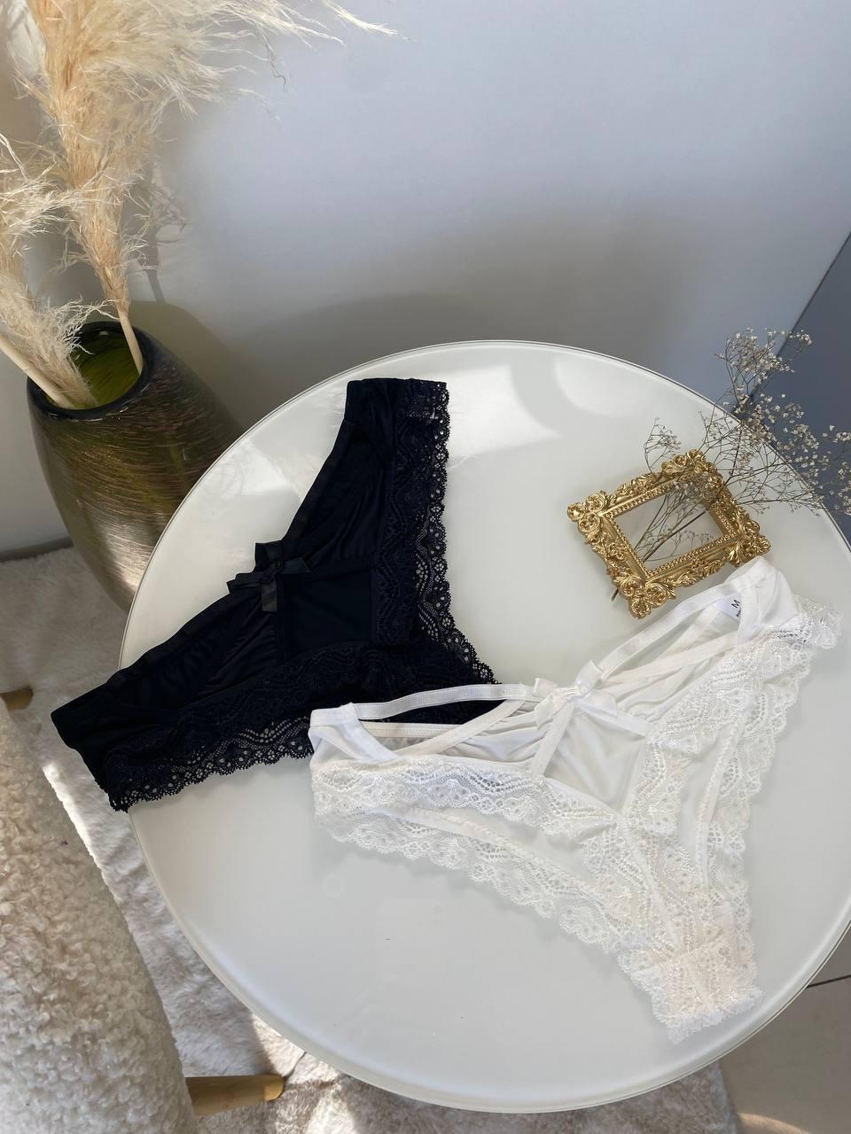 Сет з 2 трусиків DO2499 (Чорні+білі)